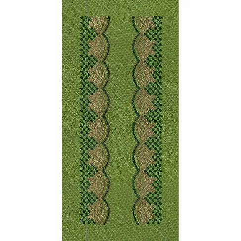 Floral Border Green Vertical Lines