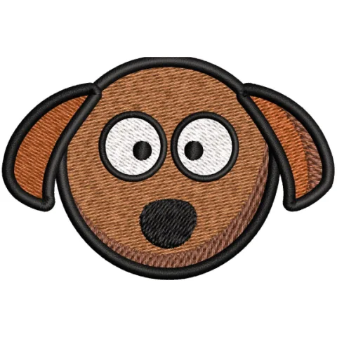 Dog Face Embroidery Design