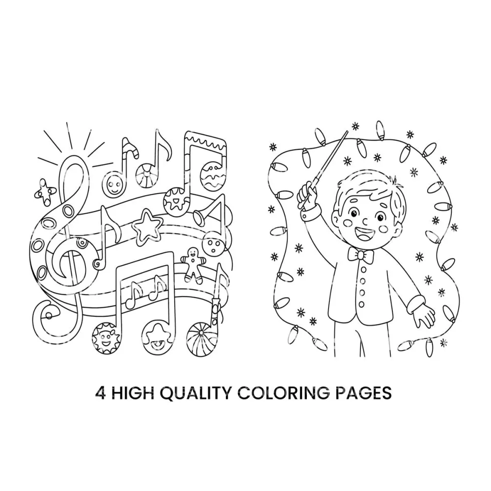 Orchestra Conductor Christmas Lights Coloring Books
