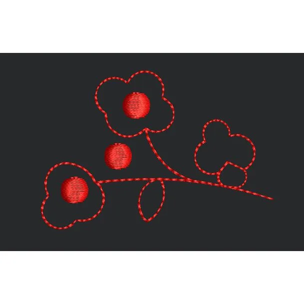 Stylized Flowers Embroidery Design