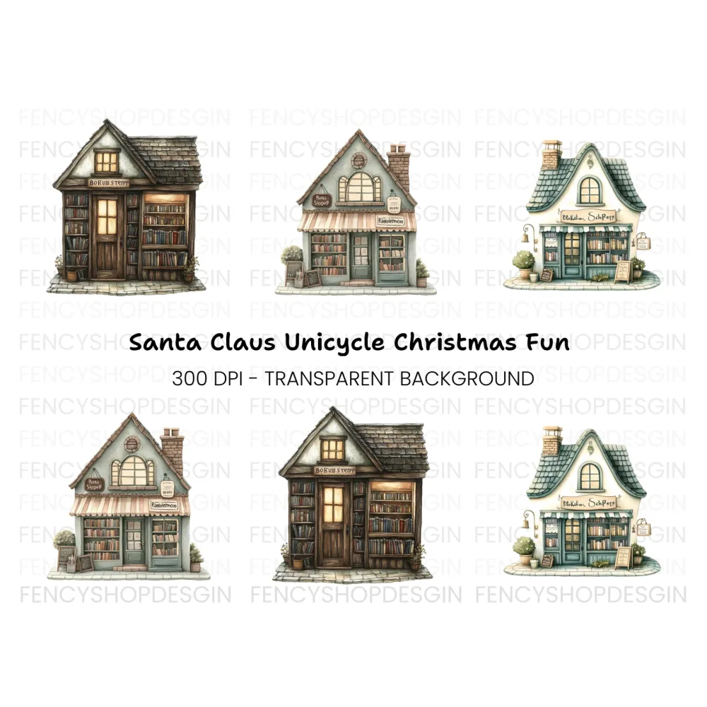 Cozy Bookshop Clipart Bundle