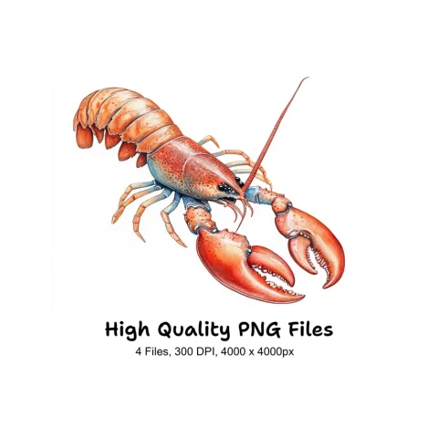Realistic Lobster Clipart Bundle