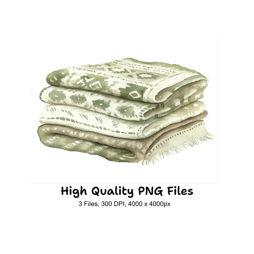 Boho Chic Blanket Clipart Bundle