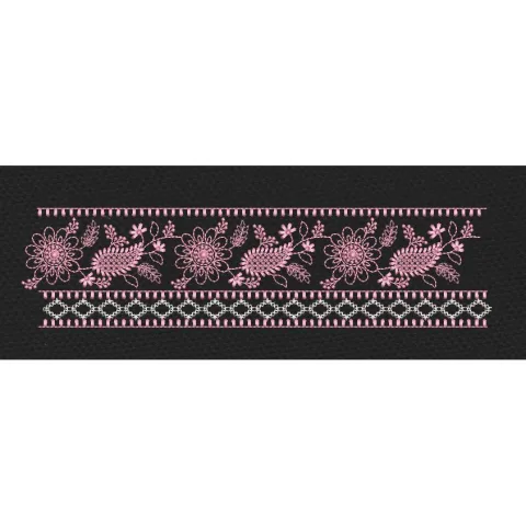 Floral Paisley Vine Border Embroidery Design