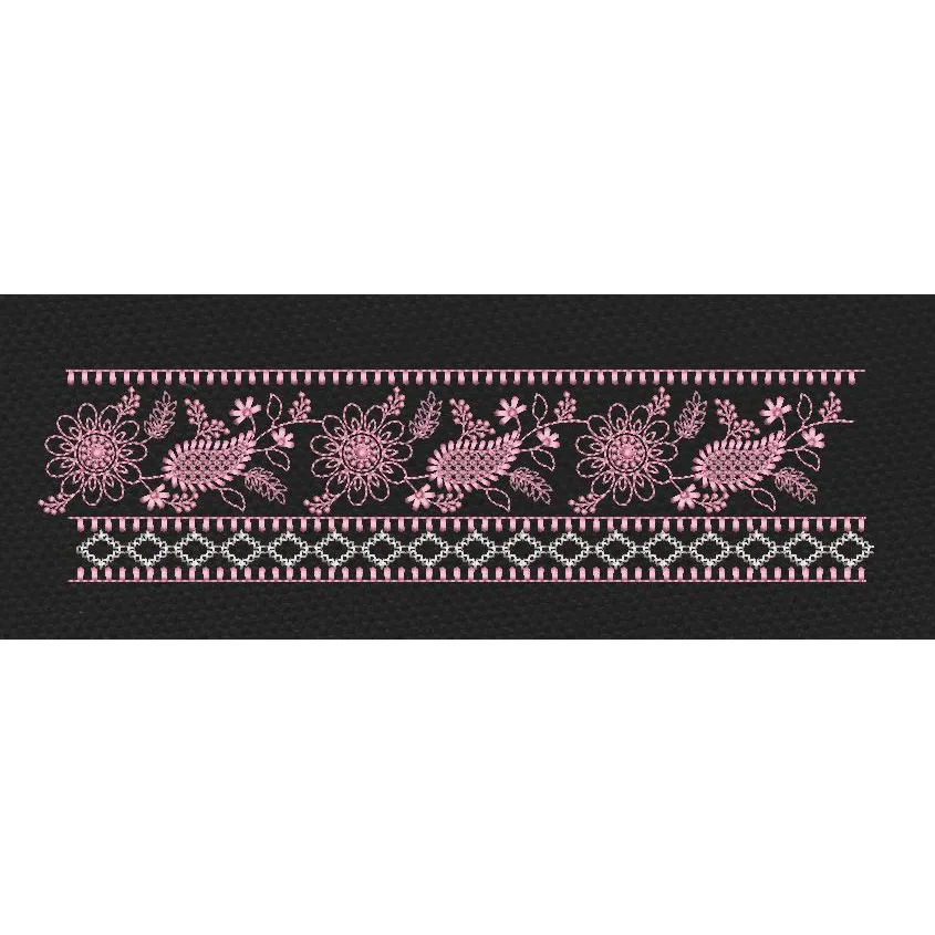 Floral Paisley Vine Border Embroidery Design