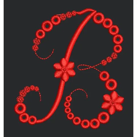 Floral Red Embroidery Design
