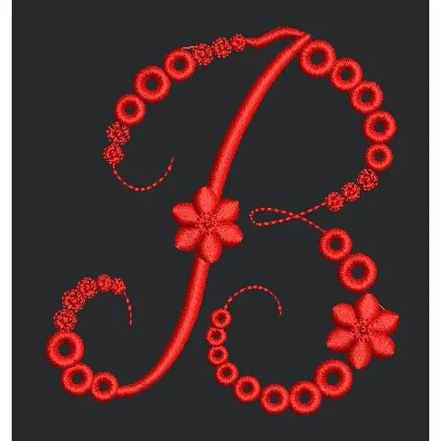 Floral Red Embroidery Design
