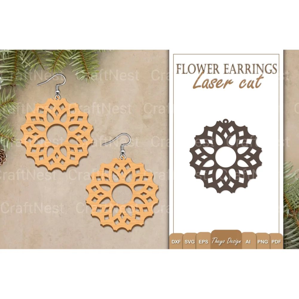 Earrings Flower SVG Bundle