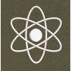 Atomic Symbol Science Icon Embroidery Design