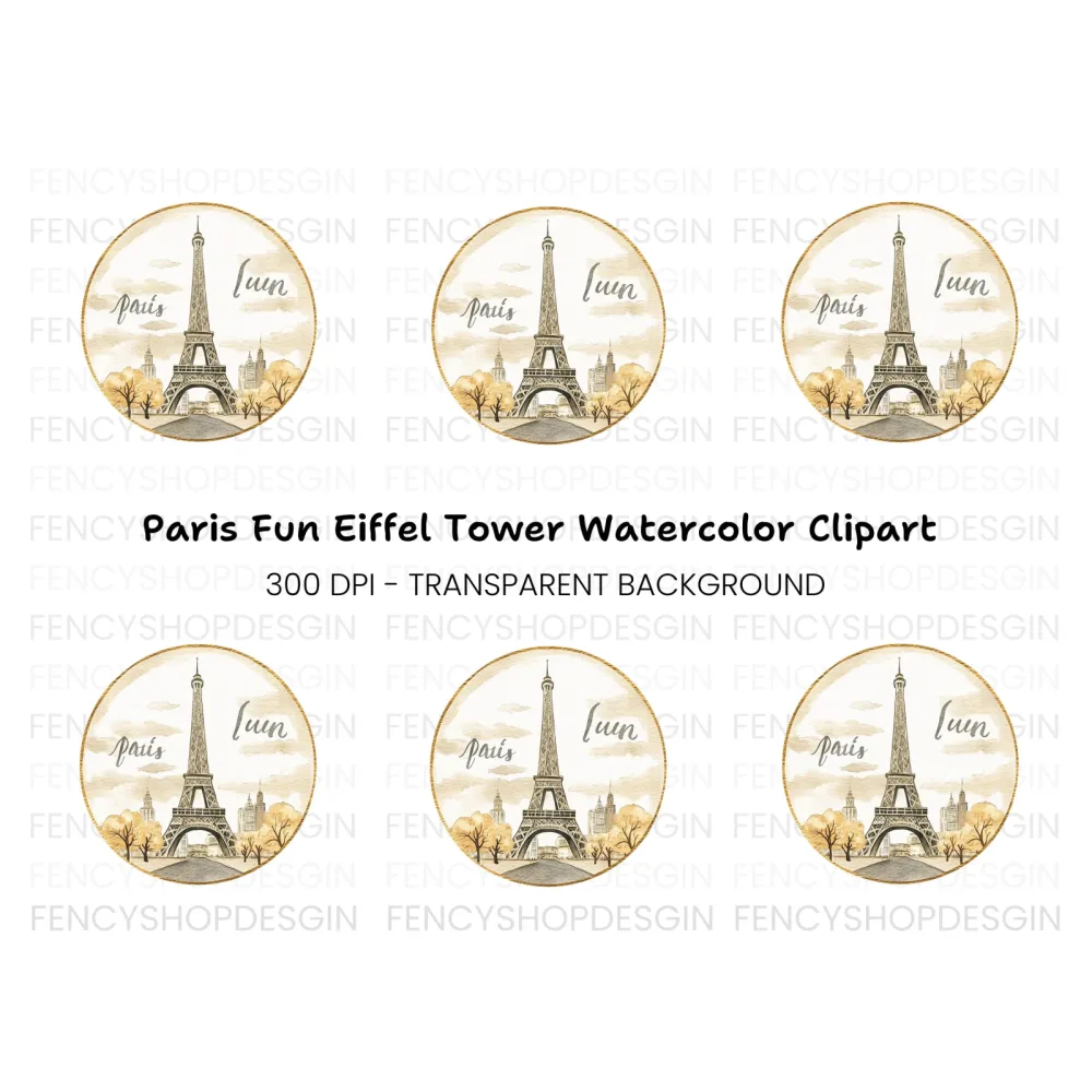 Eiffel Tower Paris Clipart Bundle