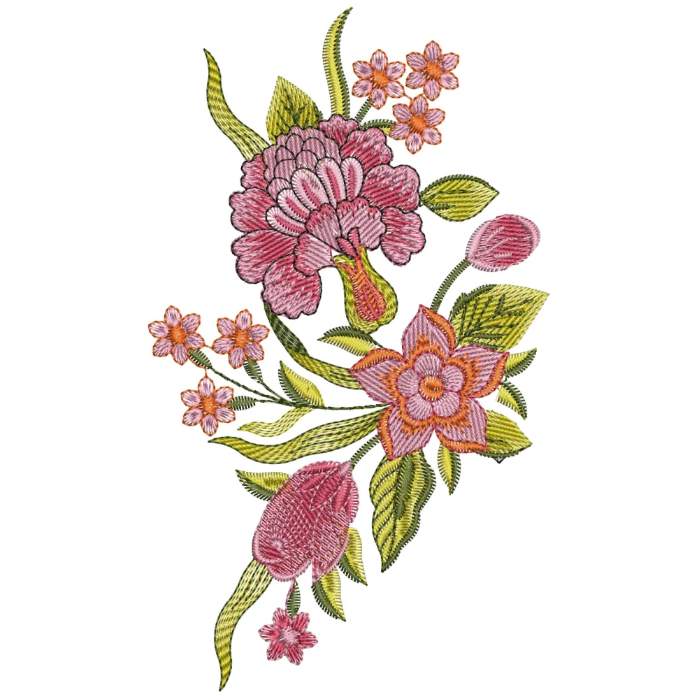 Multi Flower Embroidery Design