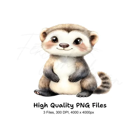 Cute Ferret Clipart Bundle