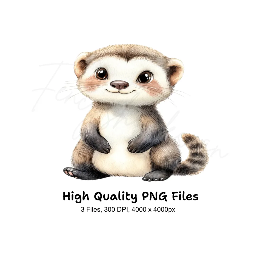 Cute Ferret Clipart Bundle