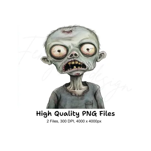 Creepy Zombie Boy Clipart Bundle