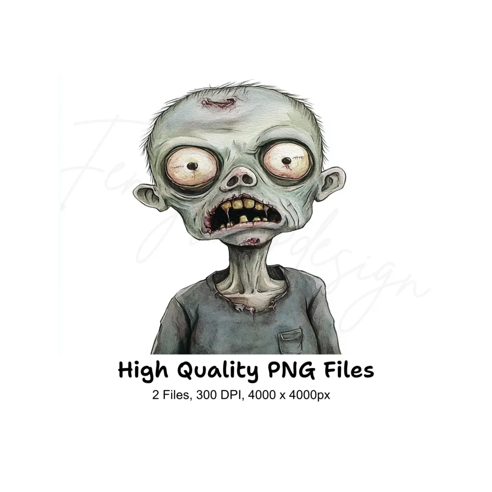 Creepy Zombie Boy Clipart Bundle
