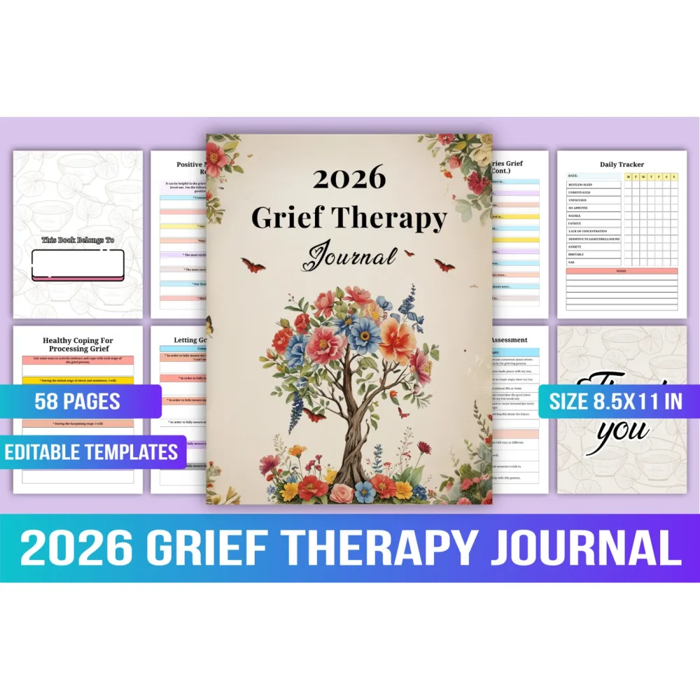 Grief Therapy Journal for Healing and Reflection