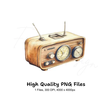 Vintage Radio Clipart Bundle
