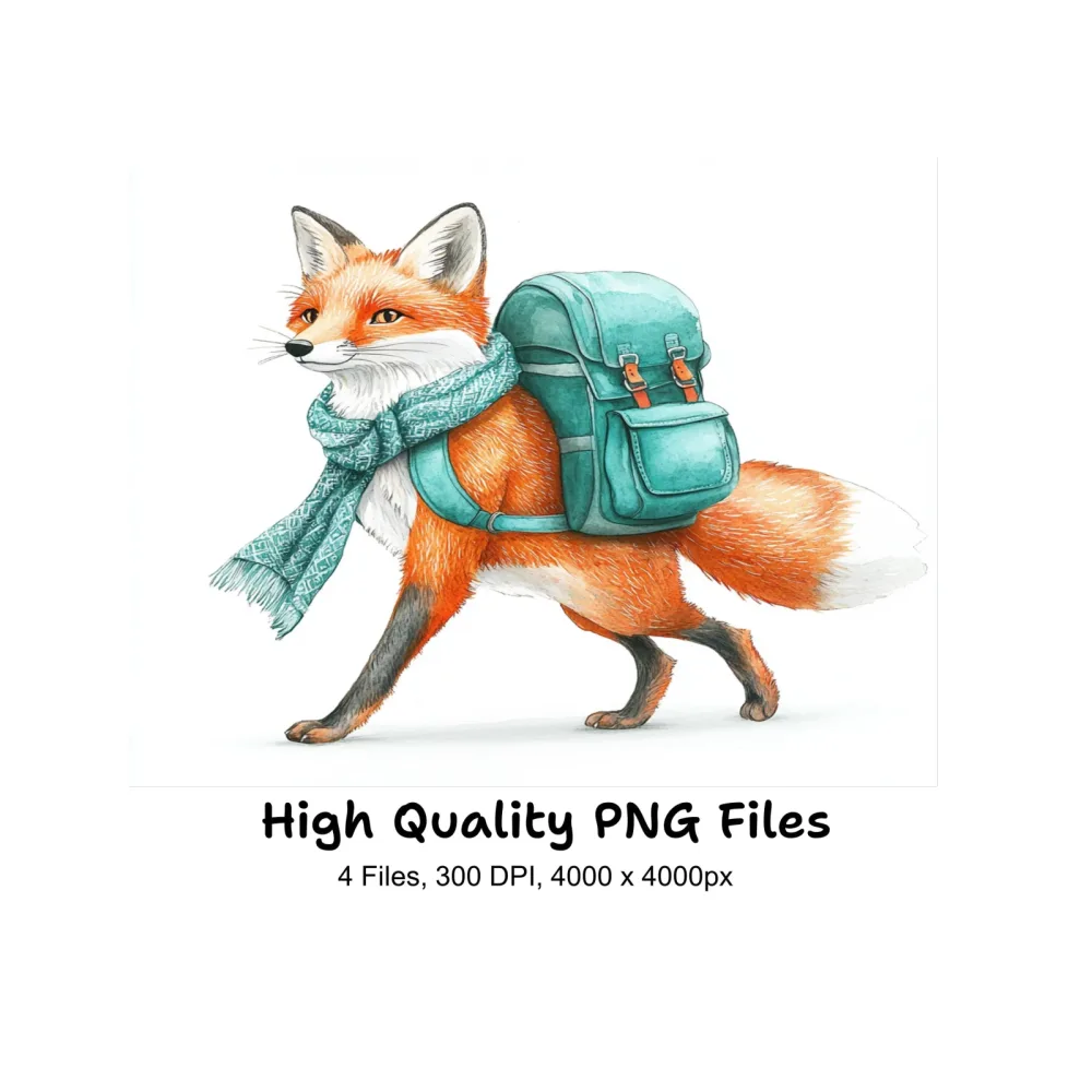 Cute Fox Adventurer Clipart Bundle