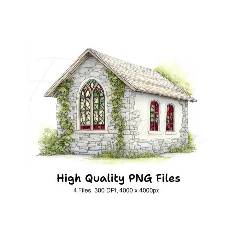 Stone Chapel Clipart Bundle