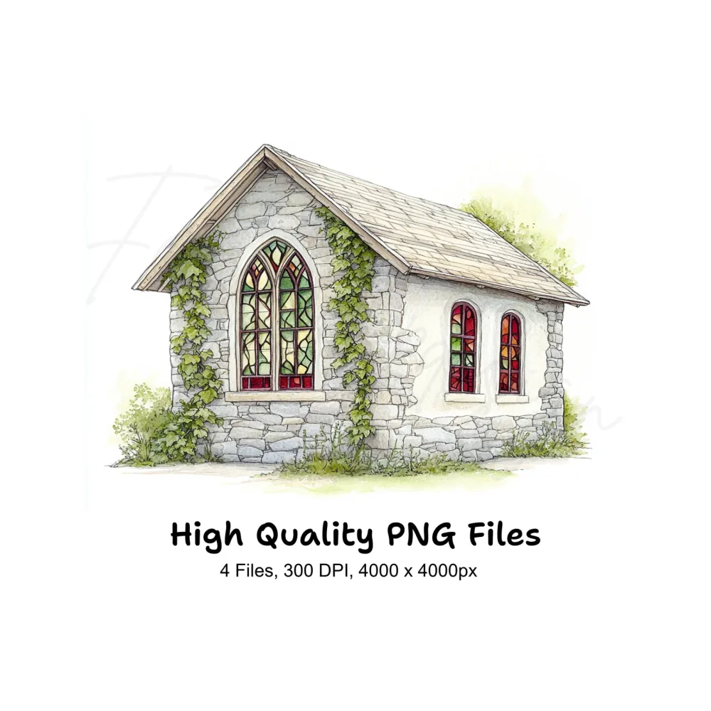 Stone Chapel Clipart Bundle
