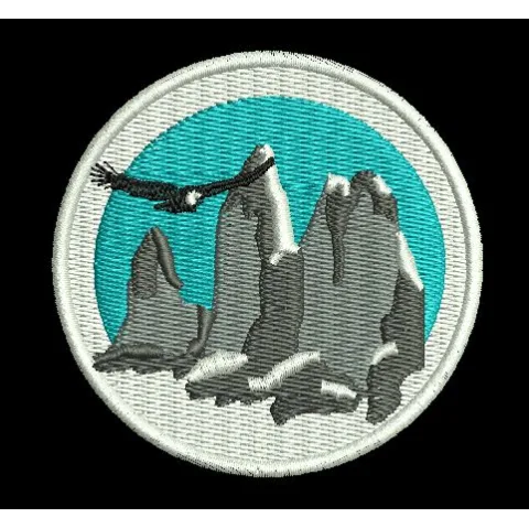 Eagle Fly On Mountain Embroidery Design