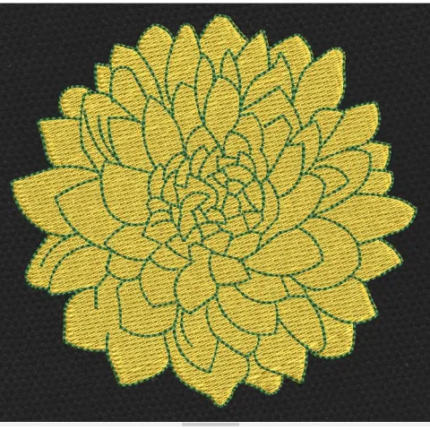 Yellow Flower Embroidery Design