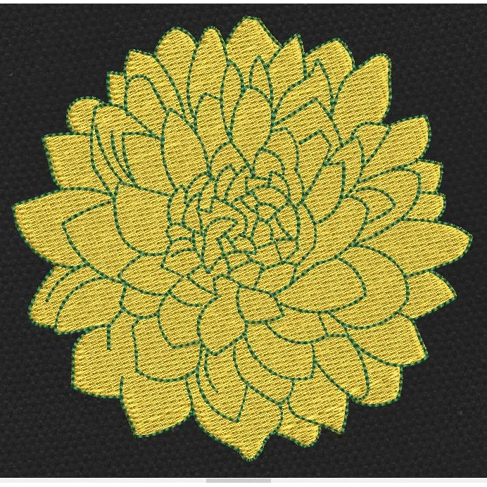 Yellow Flower Embroidery Design