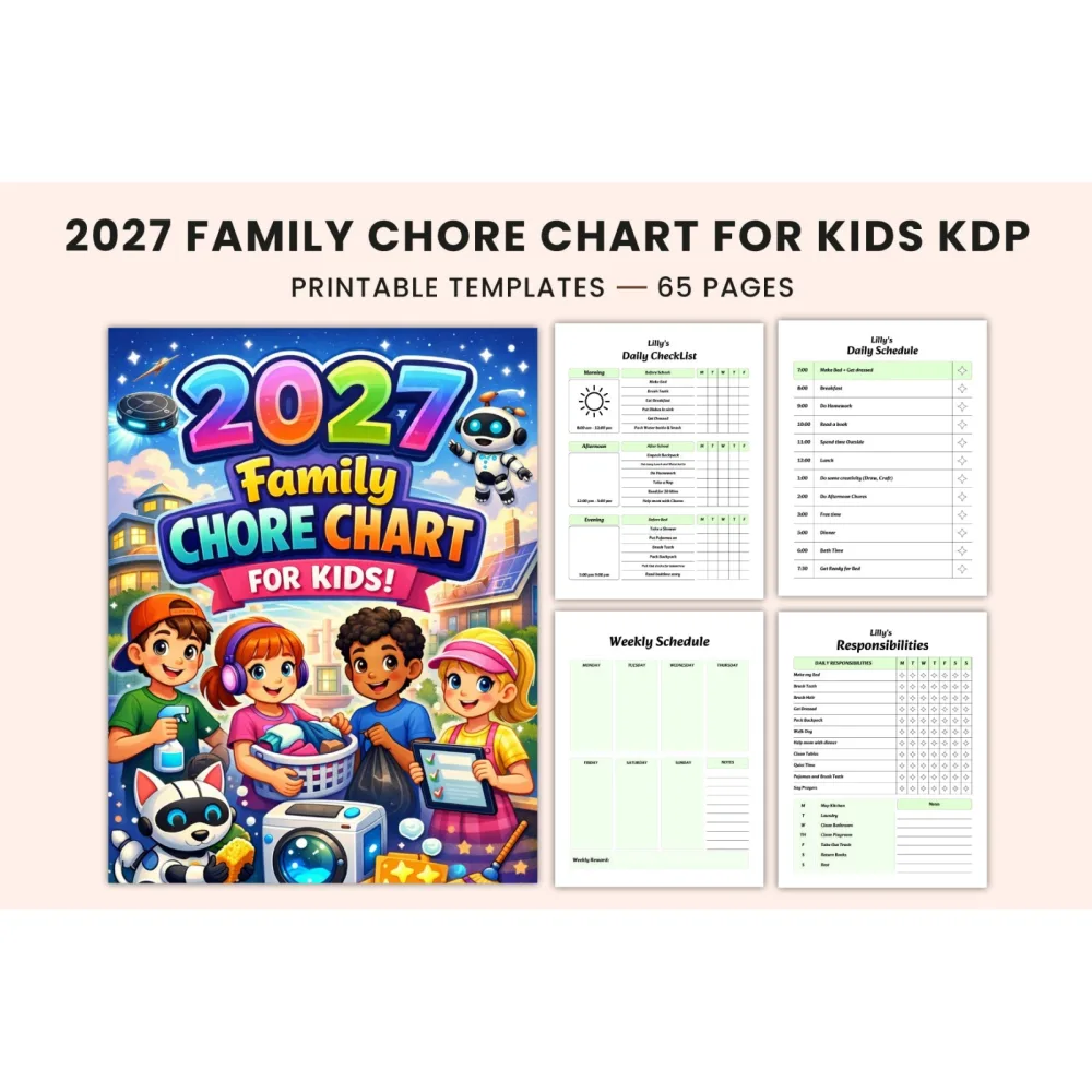 Family Chore Chart for Kids Planner
