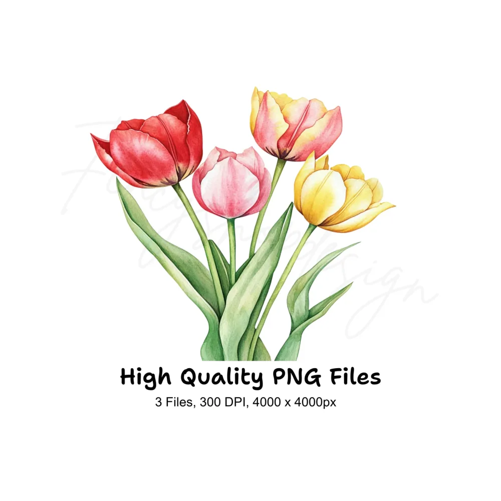 Tulip Bouquets Clipart Bundle
