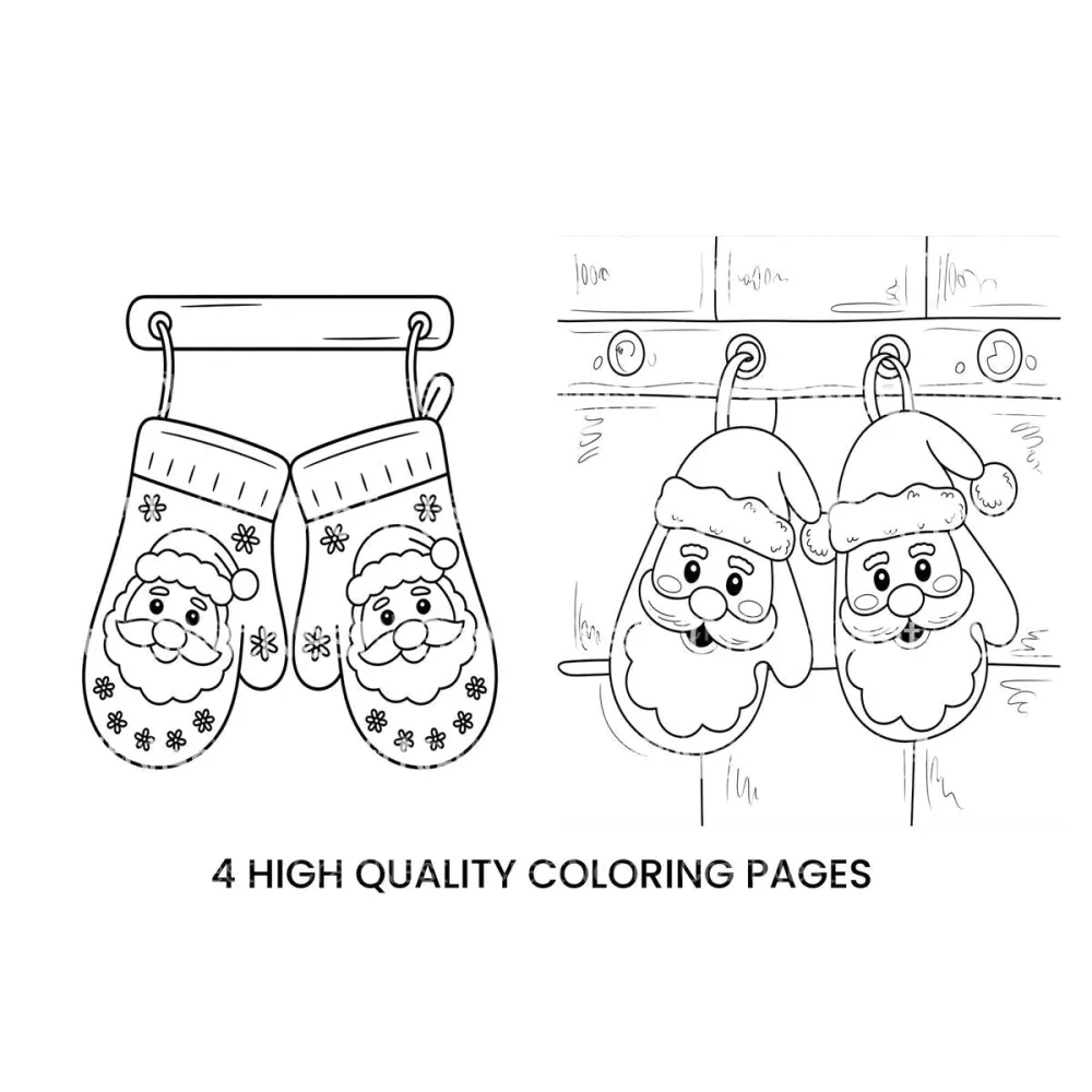 Santa Mittens Christmas Coloring Books