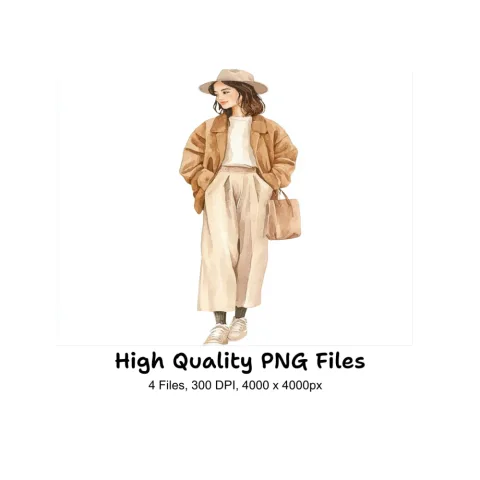 Stylish Autumn Fashion Girls Clipart Bundle