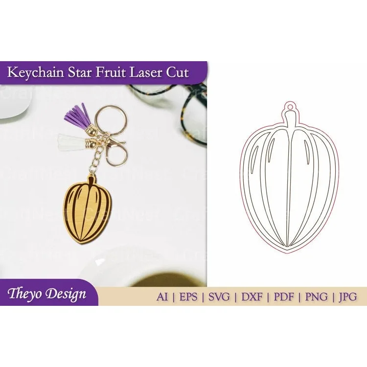 Fruit Keychain SVG Bundle