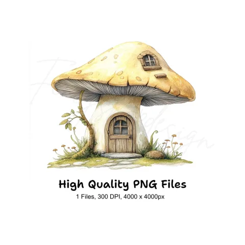 Charming Mushroom House Clipart Bundle