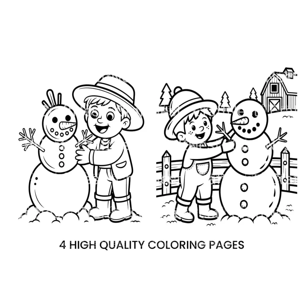 Snowman Building Winter Coloring Books
