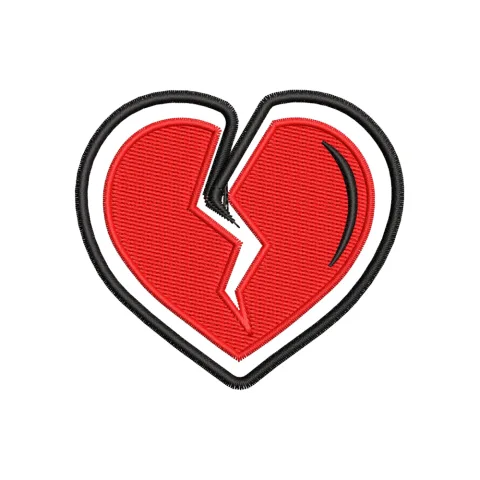 Break Heart Embroidery Design