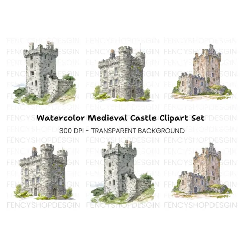 Medieval Castles Clipart Bundle