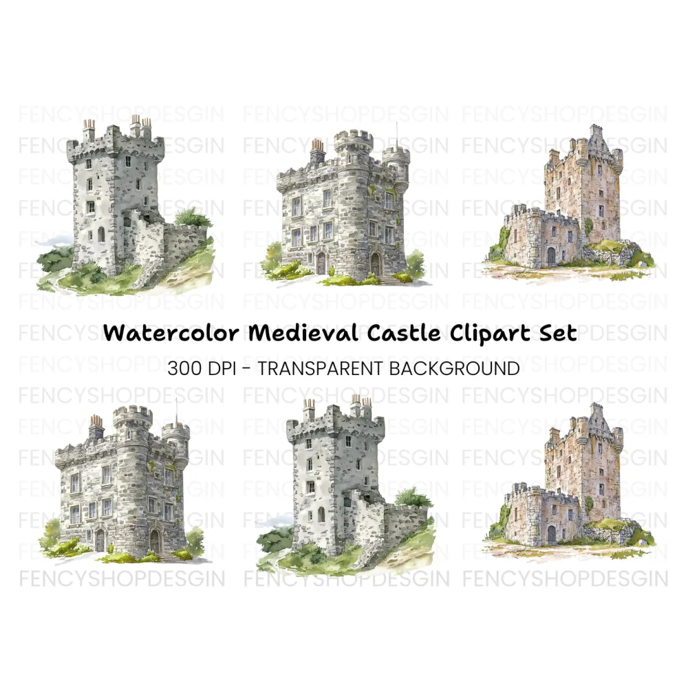 Medieval Castles Clipart Bundle