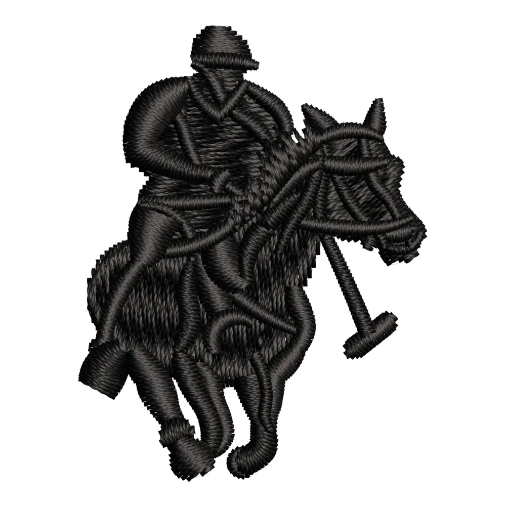 Horse Rider Player Embroidery Design