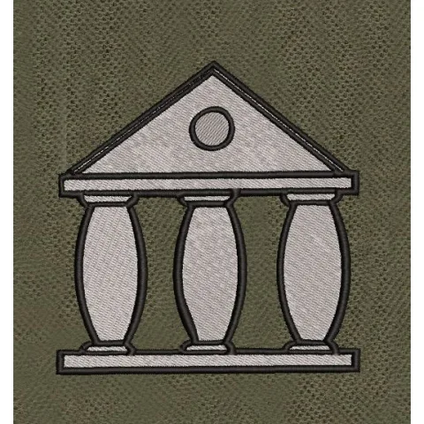 Pillar Court Grey & Black Embroidery Design
