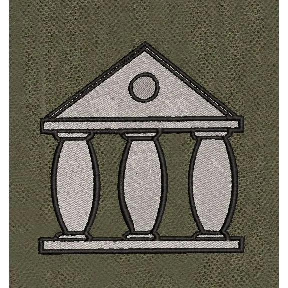 Pillar Court Grey & Black Embroidery Design