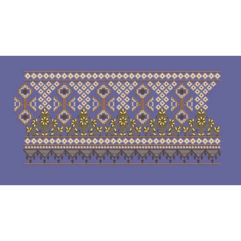 Geometric Geometric Floral Border Embroidery Design