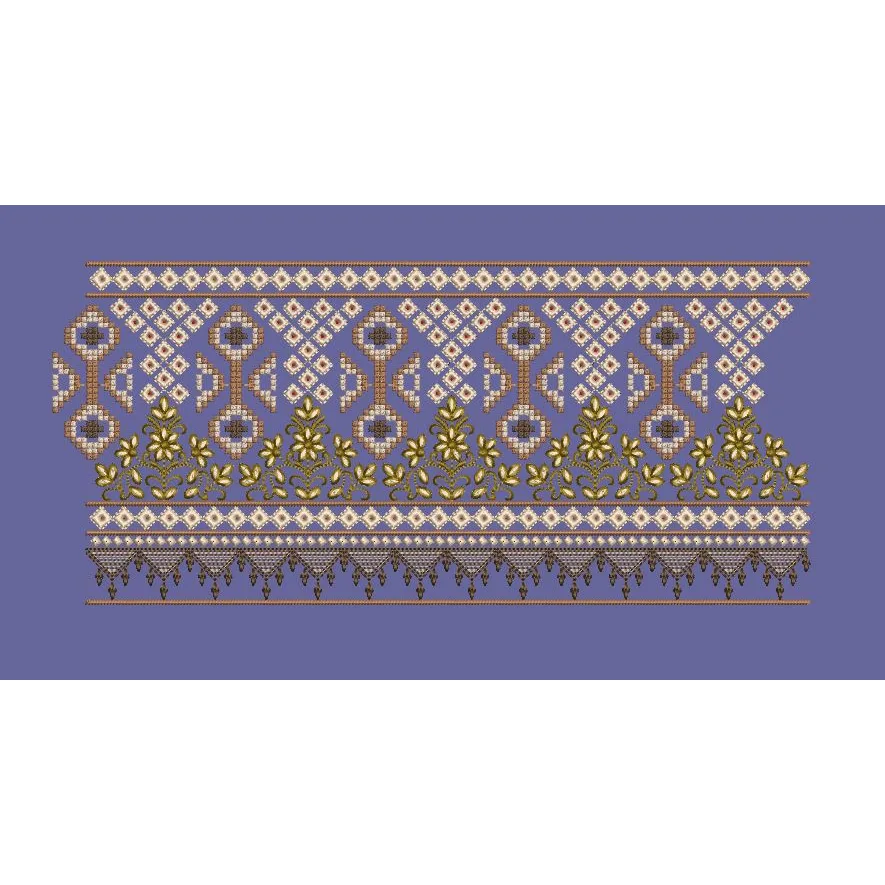 Geometric Geometric Floral Border Embroidery Design
