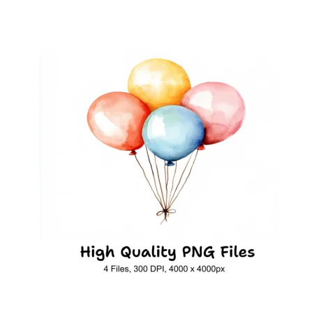 Colorful Balloon Bundles Clipart Bundle