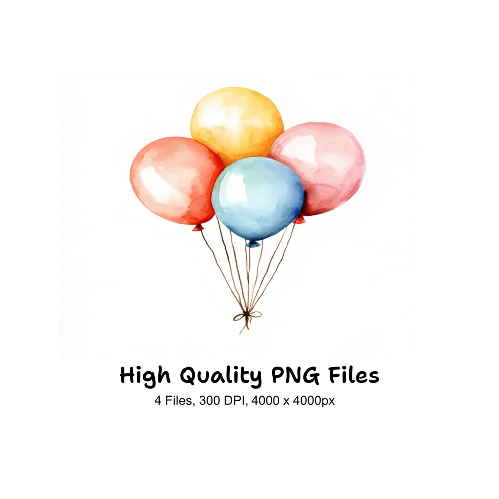 Colorful Balloon Bundles Clipart Bundle