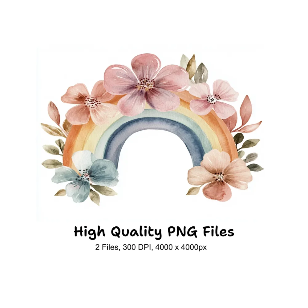 Boho Rainbow Clipart Bundle