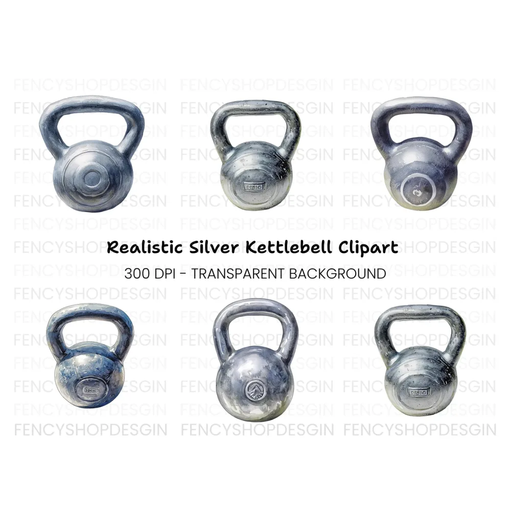 Kettlebell Fitness Clipart Bundle