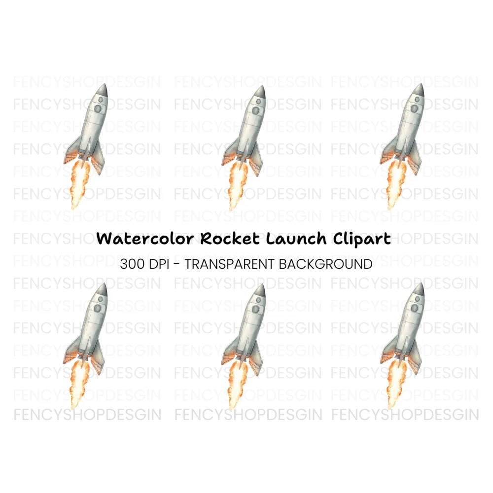 Rocket Launch Clipart Bundle