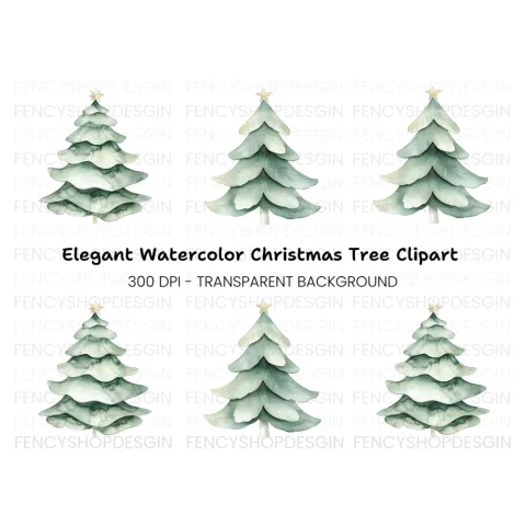 Christmas Tree Clipart Bundle