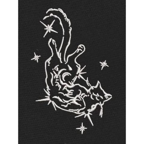 Celestial Cat Starry Outline Embroidery Design