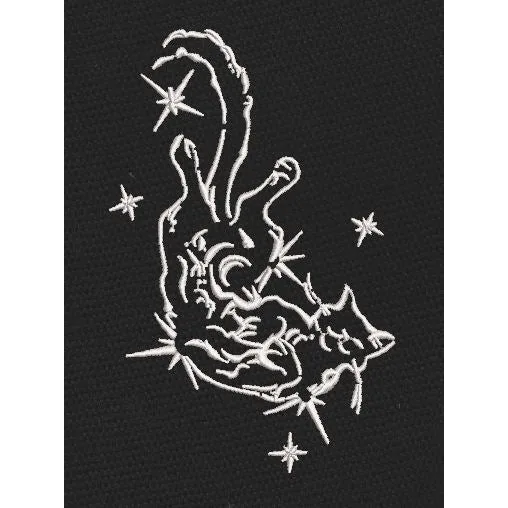 Celestial Cat Starry Outline Embroidery Design